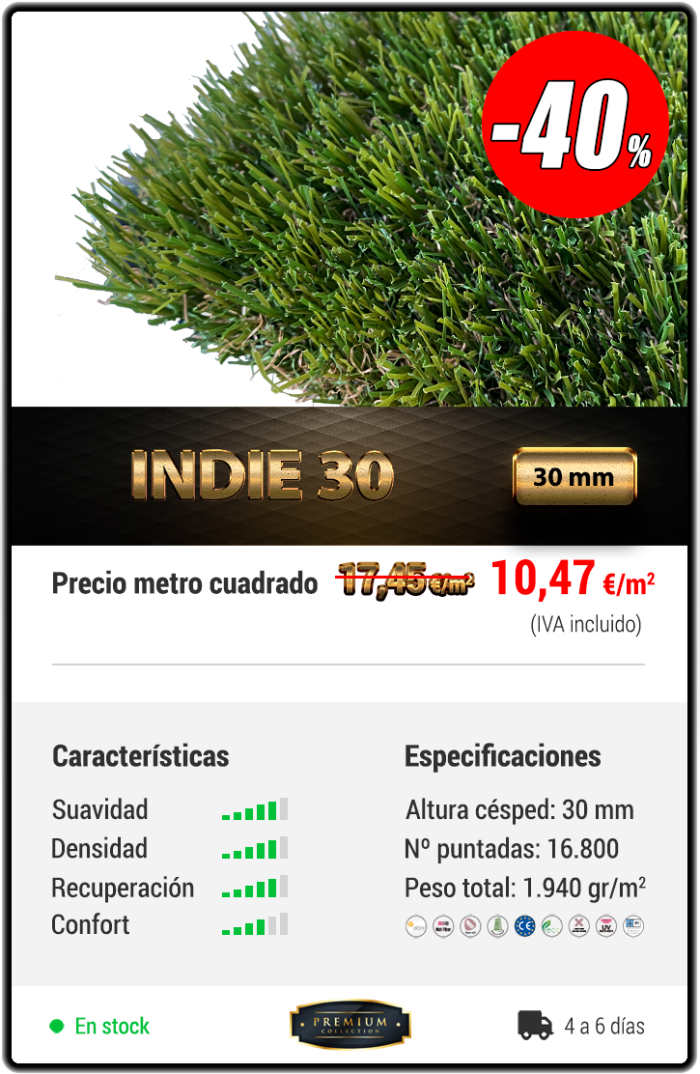 Césped artificial Indie 30